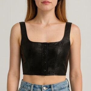 *NWOT* WAYF Cropped Corset Style Top With Button Detail Size S